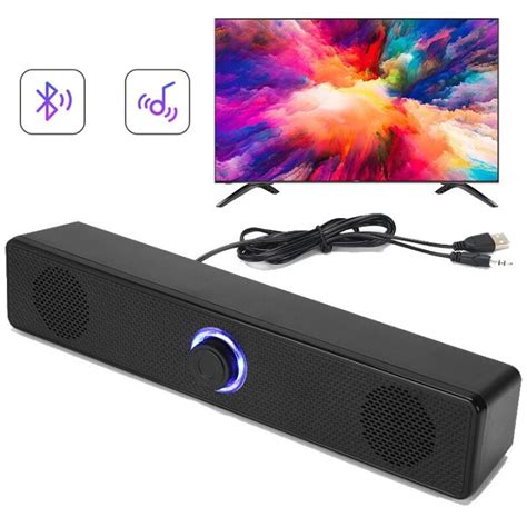 PC Soundbar Wired and Wireless Bluetooth Speaker USB Powered Soundbar for TV Pc Laptop Gaming ...