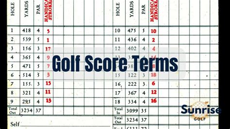 Golf Score Terms for Newbies