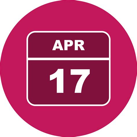 April 17th Date on a Single Day Calendar 486784 Vector Art at Vecteezy