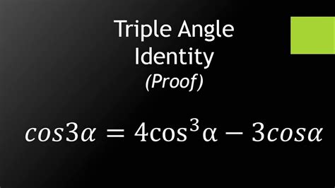 Triple Angle formula cos3A=4cos^3A-3cosA Proof |Mad Teacher - YouTube