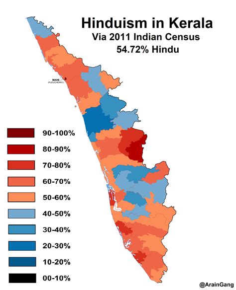 Hindu Population of Kerala per the 2011 India Census : MapPorn