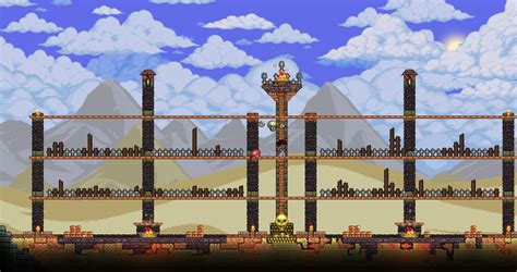 Gave my skeletron arena some flair : TerrariaDesign | Terraria house design, Terraria house ...