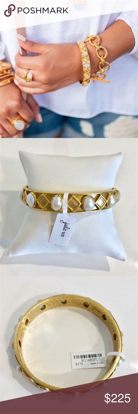 NWT Julie Vos 24K Gold Plated Pearl Bangle | Julie vos jewelry, Pearl bangle, Bangles