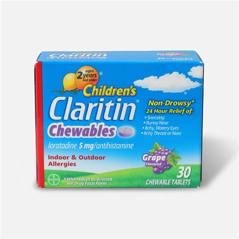 Claritin Children's Allergy Chewables, Grape Flavor, 30 Count