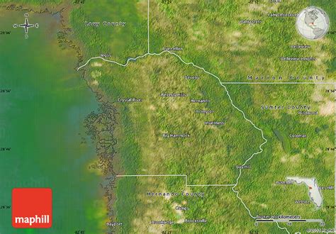 Satellite Map of Citrus County