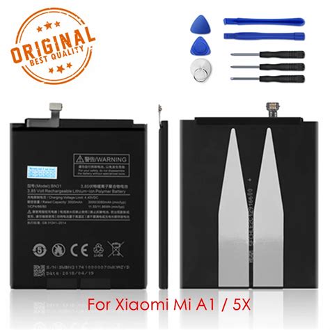 Original BN31 Battery Xiaomi Mi A1 Phone Charging Batteries Xiaomi Mi ...