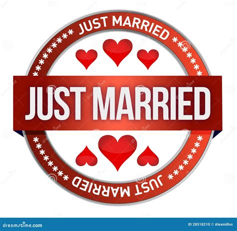 Just Married stamp print stock illustration. Image of sign - 28518210