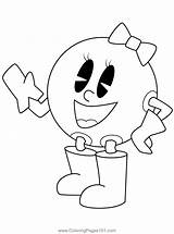 Ms Pac Man Coloring Page For Kids  Free Printable sketch template