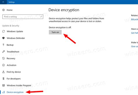 Turn On or Off Device Encryption in Windows 10