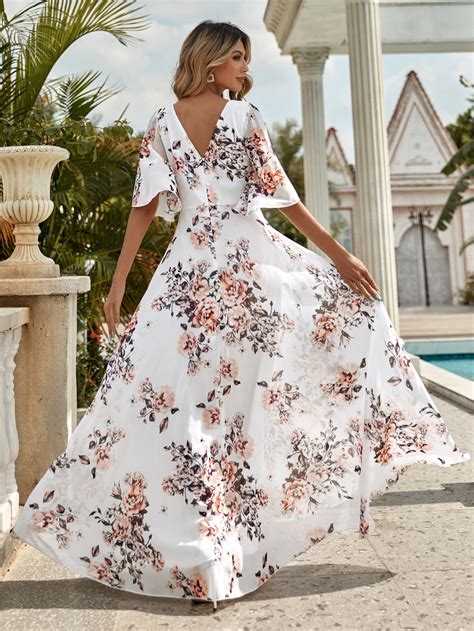 Costas nuas Floral Boho Vestido