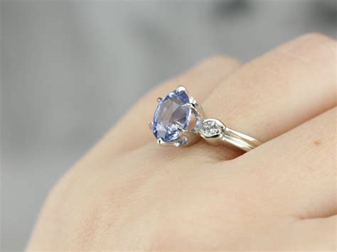 Fine Light Blue Sapphire Anniversary Ring in 2021 | Sapphire engagement ...