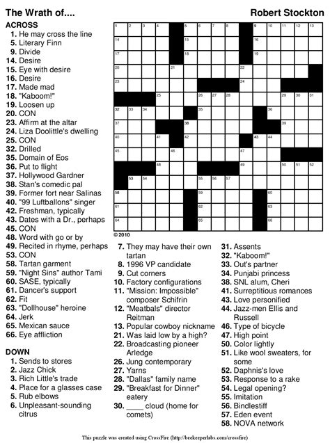 Teenage Crossword Puzzles Printable Free - Printable Crossword Puzzles