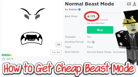 How to Get Beast Mode Face for CHEAP on Roblox! (2024) - YouTube