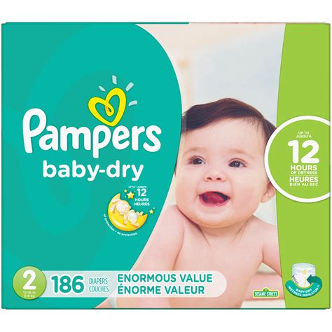 Pampers Baby Dry Diapers Size 2 186 Count - Walmart.com