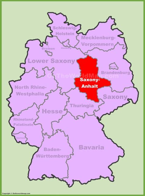 Saxony-Anhalt location on the Germany map - Ontheworldmap.com