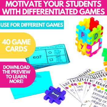 Nouns and Verbs Kindergarten Grammar Games by Simply STEAM | TPT