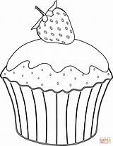 Muffin With Strawberry coloring page  Free Printable Coloring Pages sketch template