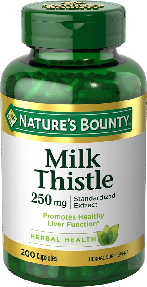 Amazon.com: Nature's Bounty Milk Thistle 250 mg Capsules 200 ea: Health & Personal Care