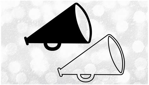 Cheer Megaphone Clipart Black And White