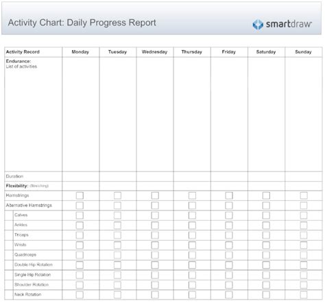 Activity Chart Templates | 5+ Free Printable Word & Excel