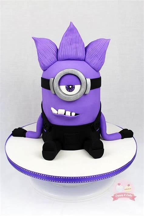 Evil Purple Minion cake - Decorated Cake by Cuppy & Cake - CakesDecor