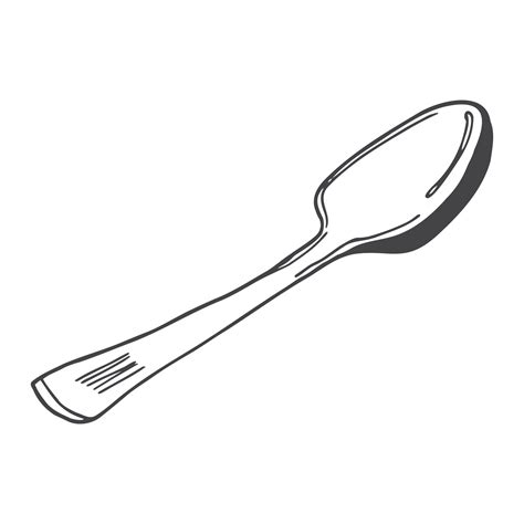 Drawing of a spoon, illustration, vector on white background. 17205720 Vector Art at Vecteezy