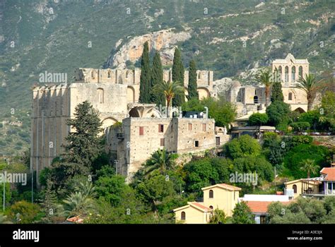 View of the ruin of old monastery Bellapais North Cyprus Stock Photo - Alamy