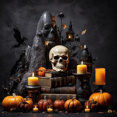 Premium AI Image | Mysterious Halloween graveyard fence