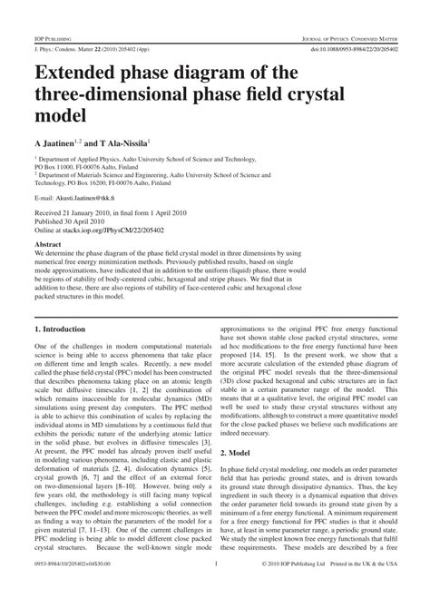 (PDF) Extended phase diagram of the three-dimensional phase field crystal model