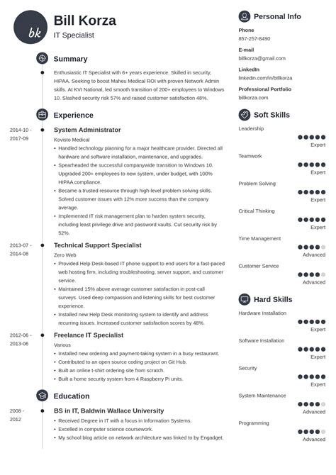 Cv Profile Description Examples - IMAGESEE