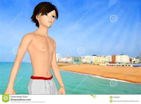 Anime Boy Beach - Parketis