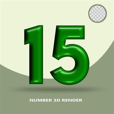 Premium PSD | A number 15 with a golf ball in the background.