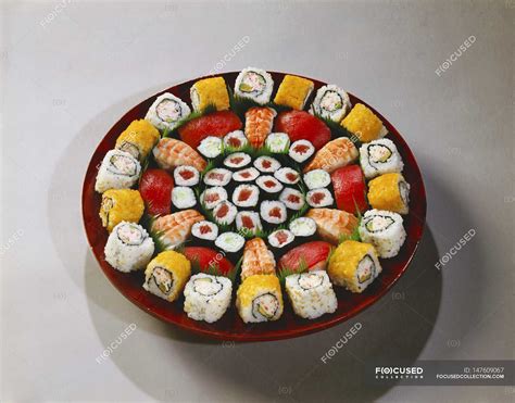 Assorted maki and nigiri sushi — lifestyle, prepared - Stock Photo ...