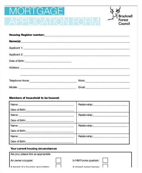 Printable Mortgage Application Form Pdf - Printable Forms Free Online