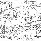 Nature Scenery Coloring Pages sketch template