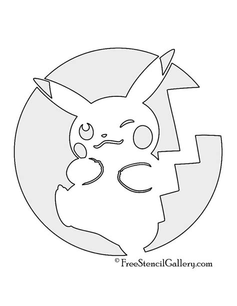 Pokemon - Pikachu Stencil 03 | Free Stencil Gallery | Dibujos de puntos ...