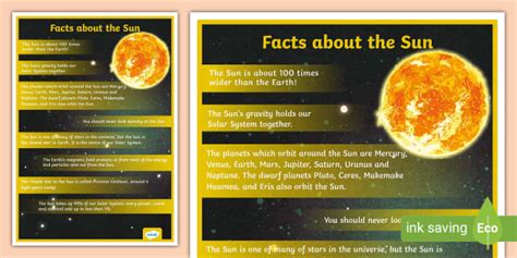 FREE! - Facts about the Sun Poster For Kids (teacher made)