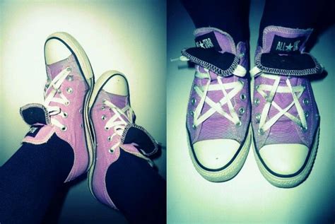 Lacing Converse in a star/pentagram. | Chuck taylor sneakers, Converse, Converse high top sneaker