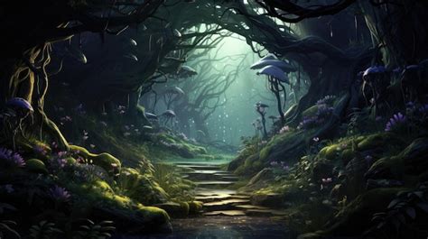 Premium Photo | Forest illustration background HD 8K wallpaper Stock ...