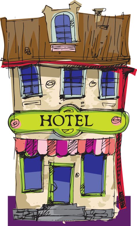 Hand drawn funny Hotel vector graphics 01 free download