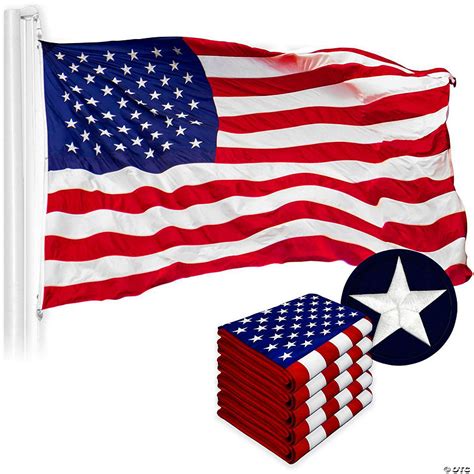 G128 - USA American Flag 6x10FT 5 Pack Embroidered Nylon | Oriental Trading