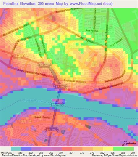 Elevation of Petrolina,Brazil Elevation Map, Topography, Contour