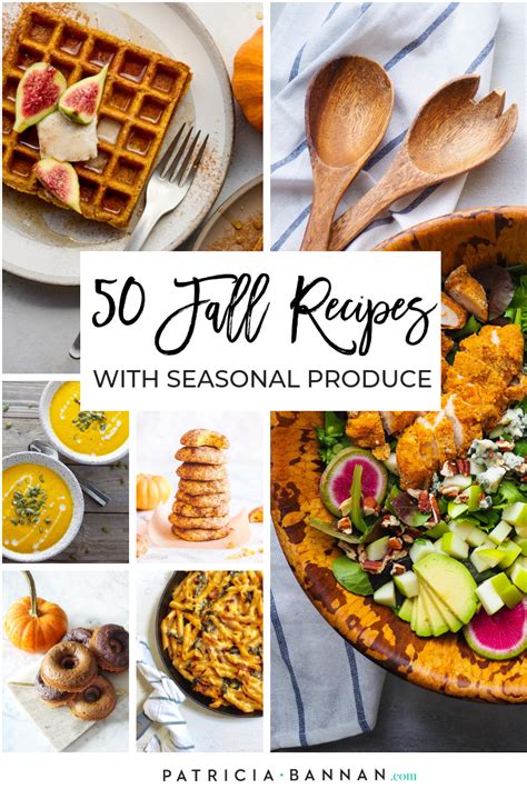 the cover of 50 fall recipes with seasonal produce