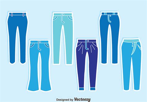 Blue Jeans Collection Vector 131437 Vector Art at Vecteezy