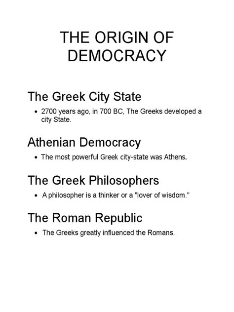 The Origin of Democracy | PDF