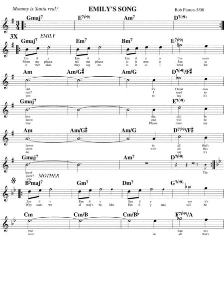 Emily’s Song Sheet Music | Bob Piorun | Instrumental Duet