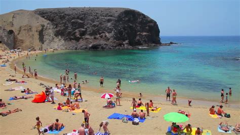 Papagayo Beach, Lanzarote Island, Canary Islands, Spain Stock Footage ...