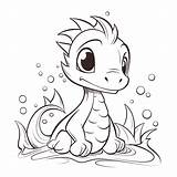 Cute Little Baby Dragon Coloring Page Outline Sketch Drawing  sketch template