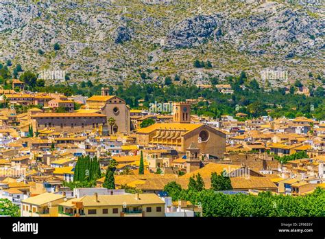 Aerial view of Pollenca, Mallorca, Spain Stock Photo - Alamy