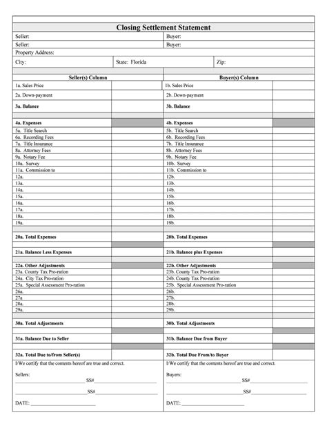 Closing Statement Form - Fill Online, Printable, Fillable, Blank ...